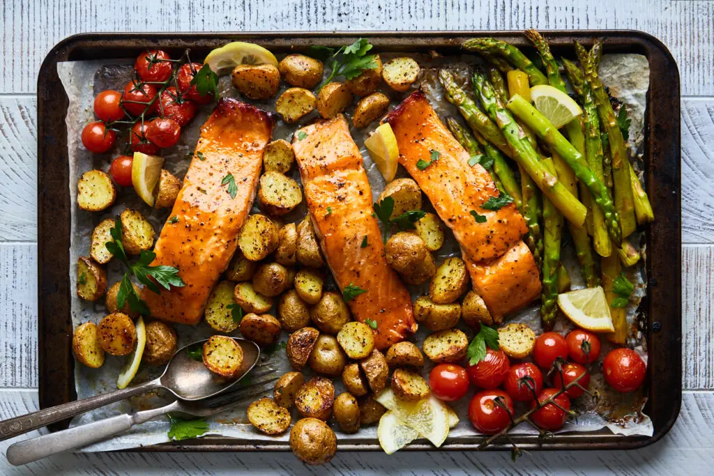 One-Pan Roasted Salmon and Vegetables