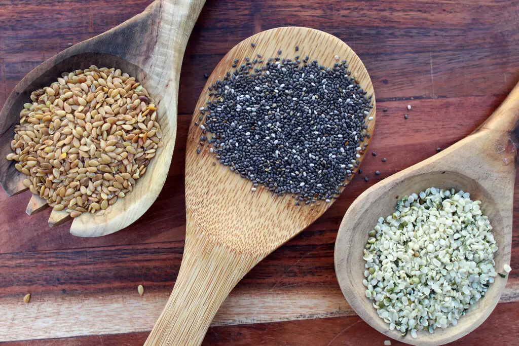 Seeds: Chia, flax, and hemp seeds 