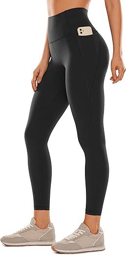 CRZ YOGA Womens Butterluxe Workout Leggings 25 Inches - High Waisted Gym Yoga Pants with Pockets Buttery Soft