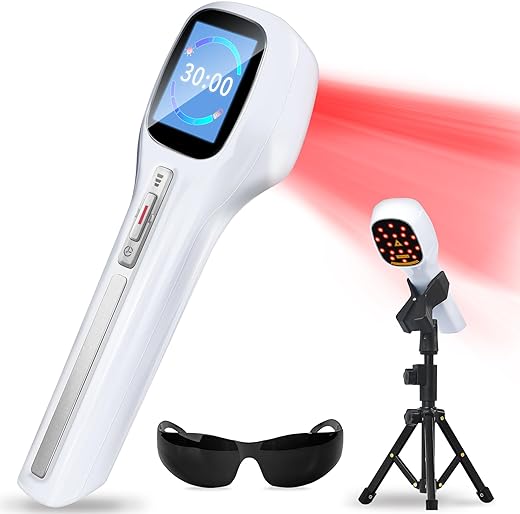 Cold Laser Therapy Device with LED Display, Infrared Light Therapy for Body (4x808nm +14X650nm), Red Light Therapy for Pain Relief Joint and Muscles for Humans/Pet